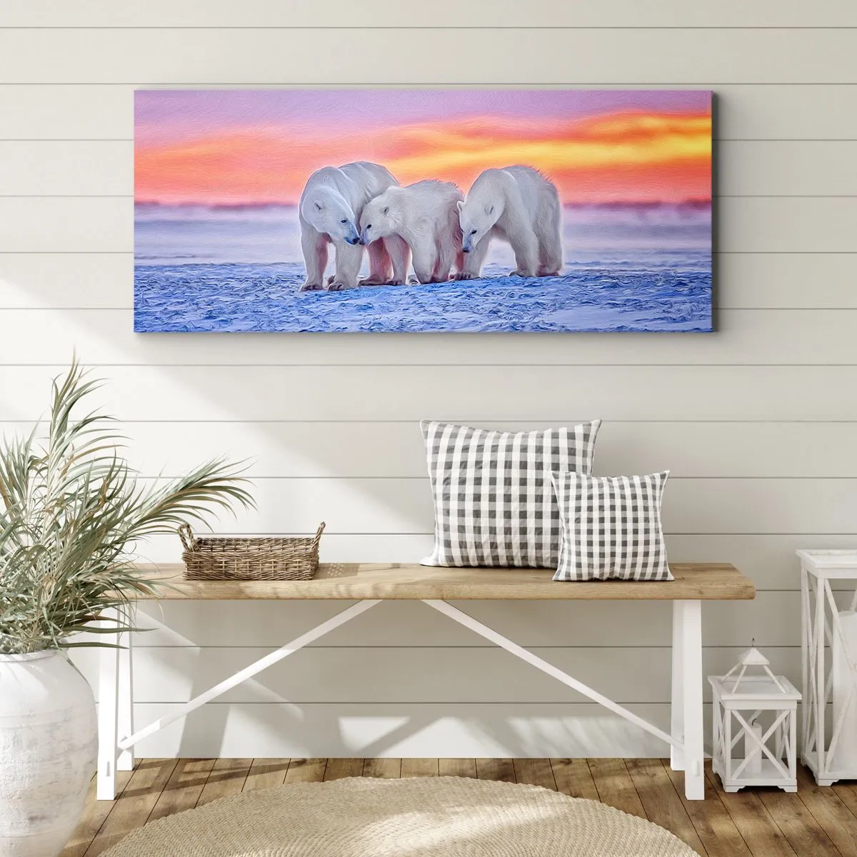 Lærredstryk - Billede på lærred - Familievarme er nok - 160x50 cm