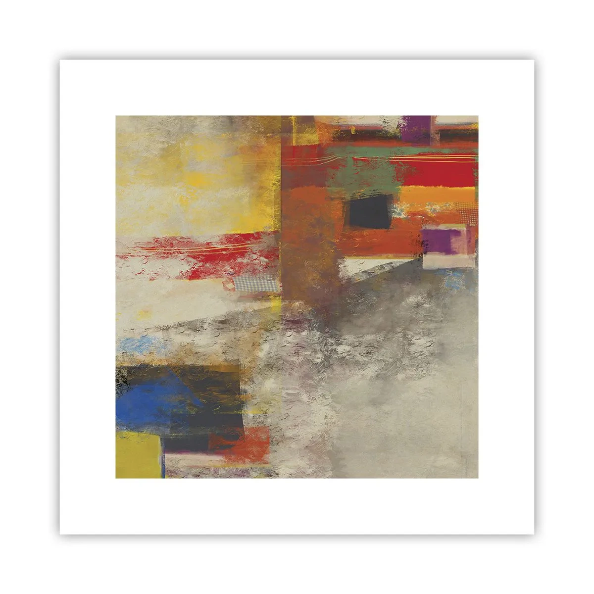 Plakat - Geometri af farver - 30x30 cm