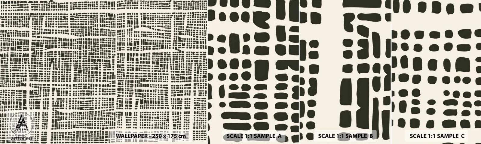 Fototapet Prøve Standard Eco - En sammensætning vævet - Abstraktion, Grafik, Stykke - 100x30 cm