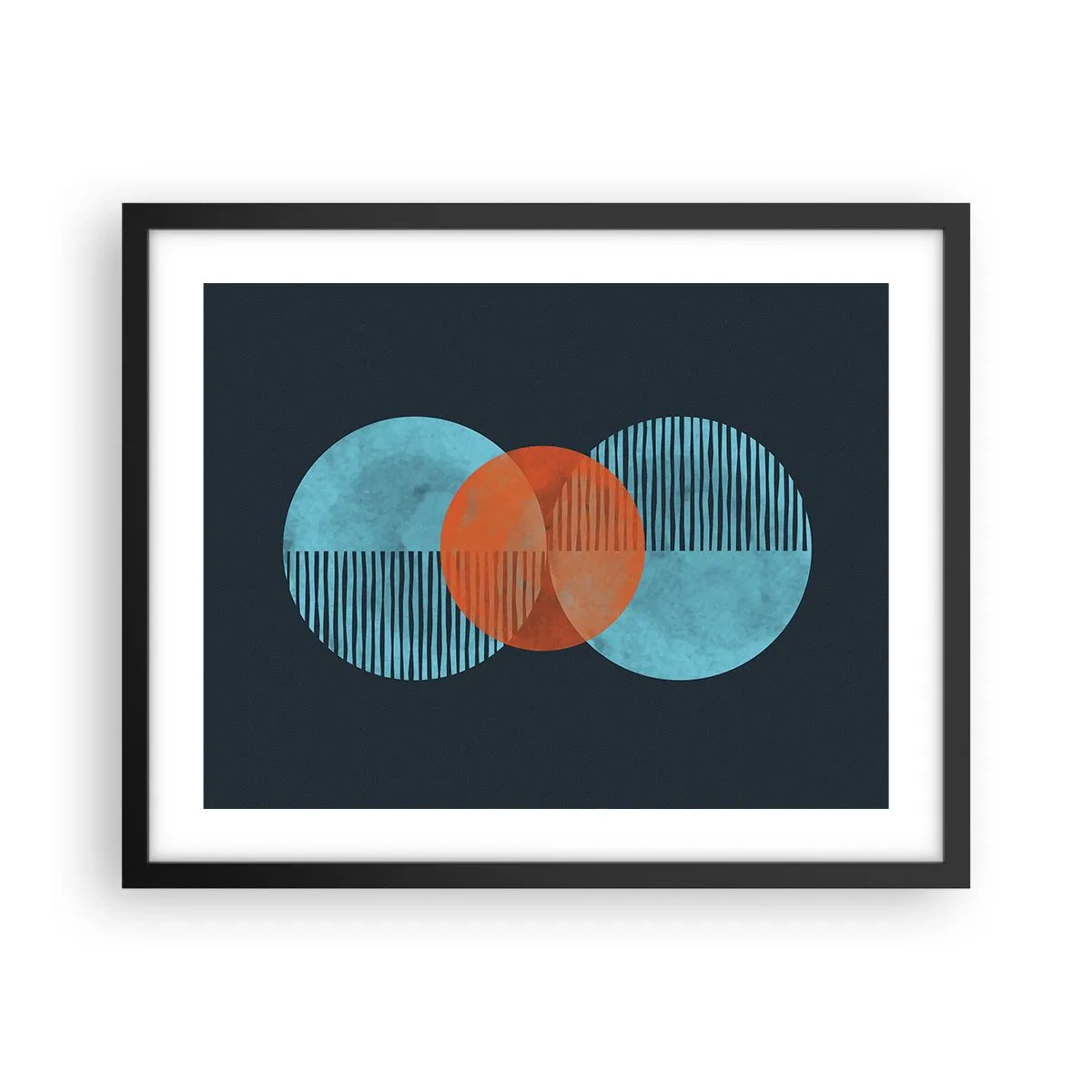 Plakat i sort ramme - Symmetrisk sammensætning - 50x40 cm