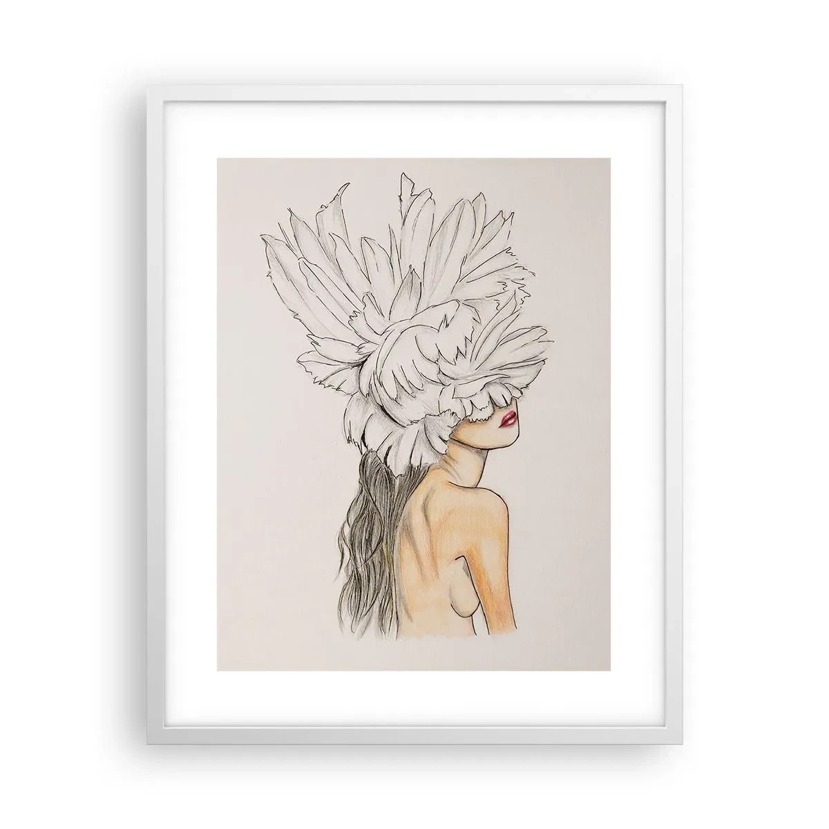 Plakat i hvid ramme - Skønhed kronet - 40x50 cm