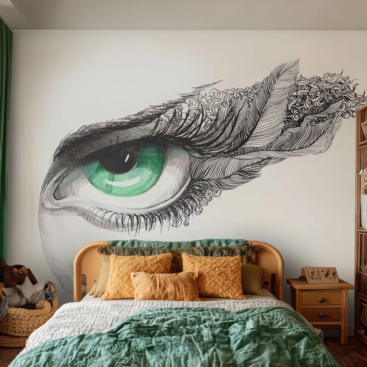 Fototapet Standard Eco - Smuk og klar til at angribe - Abstraktion, Grafik, Øje - 200x140 cm