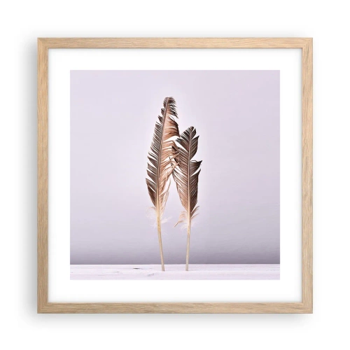 Plakat i ramme af lyst egetræ - Mod intetheden - 40x40 cm