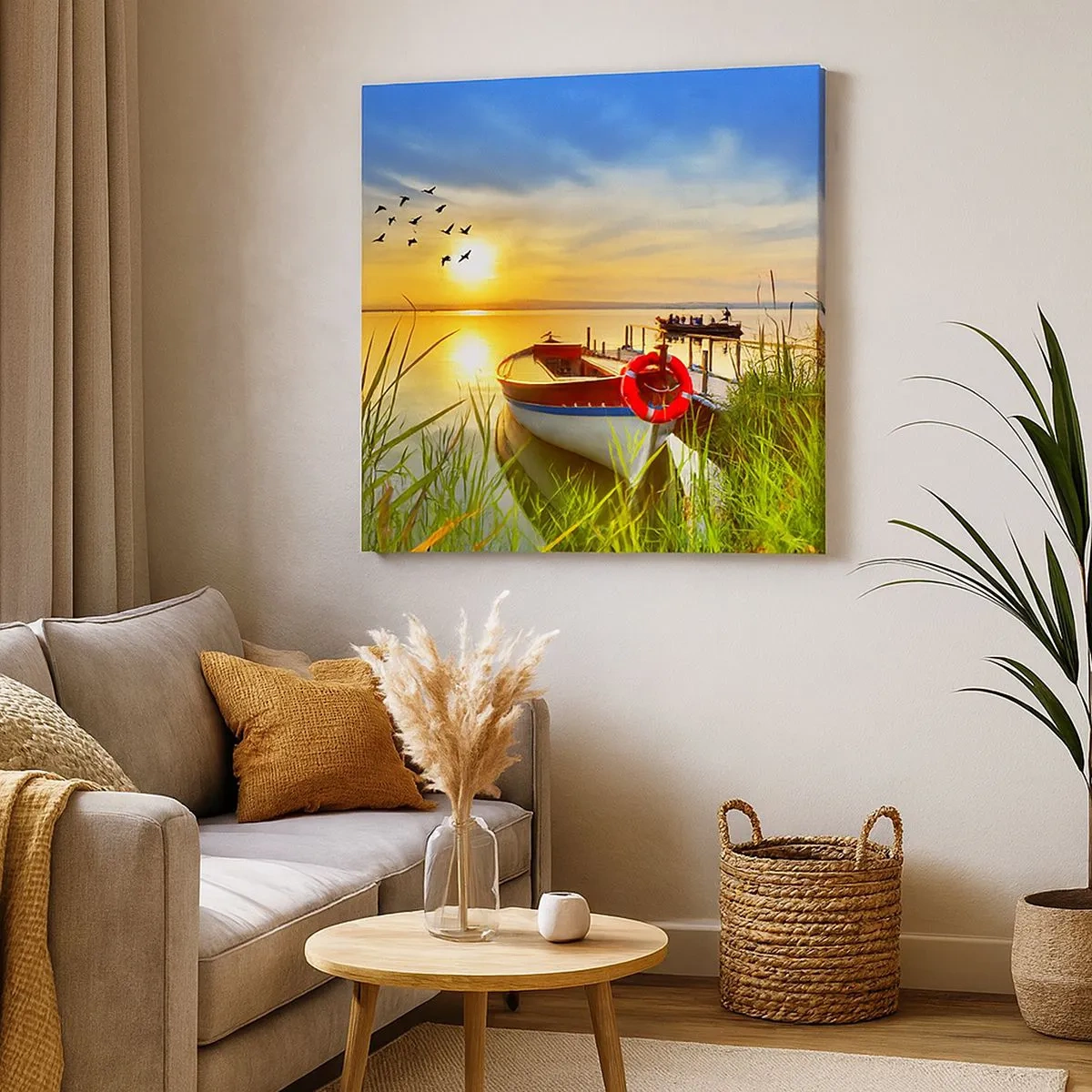 Lærredstryk - Billede på lærred - Skarverne er allerede på vej væk - 30x30 cm