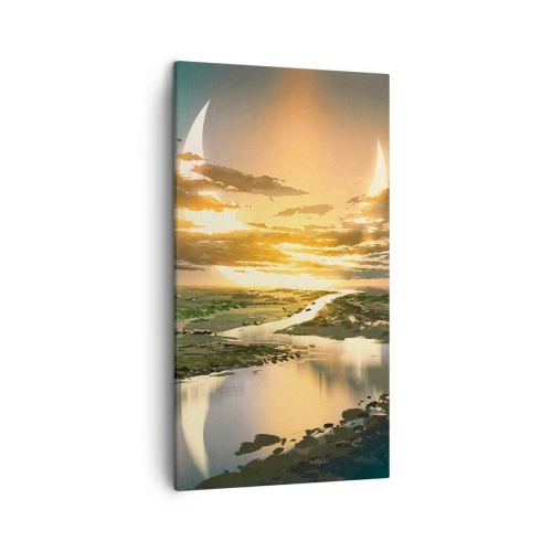 Lærredstryk - Billede på lærred - Et eller andet sted i en galakse langt, langt væk - 45x80 cm