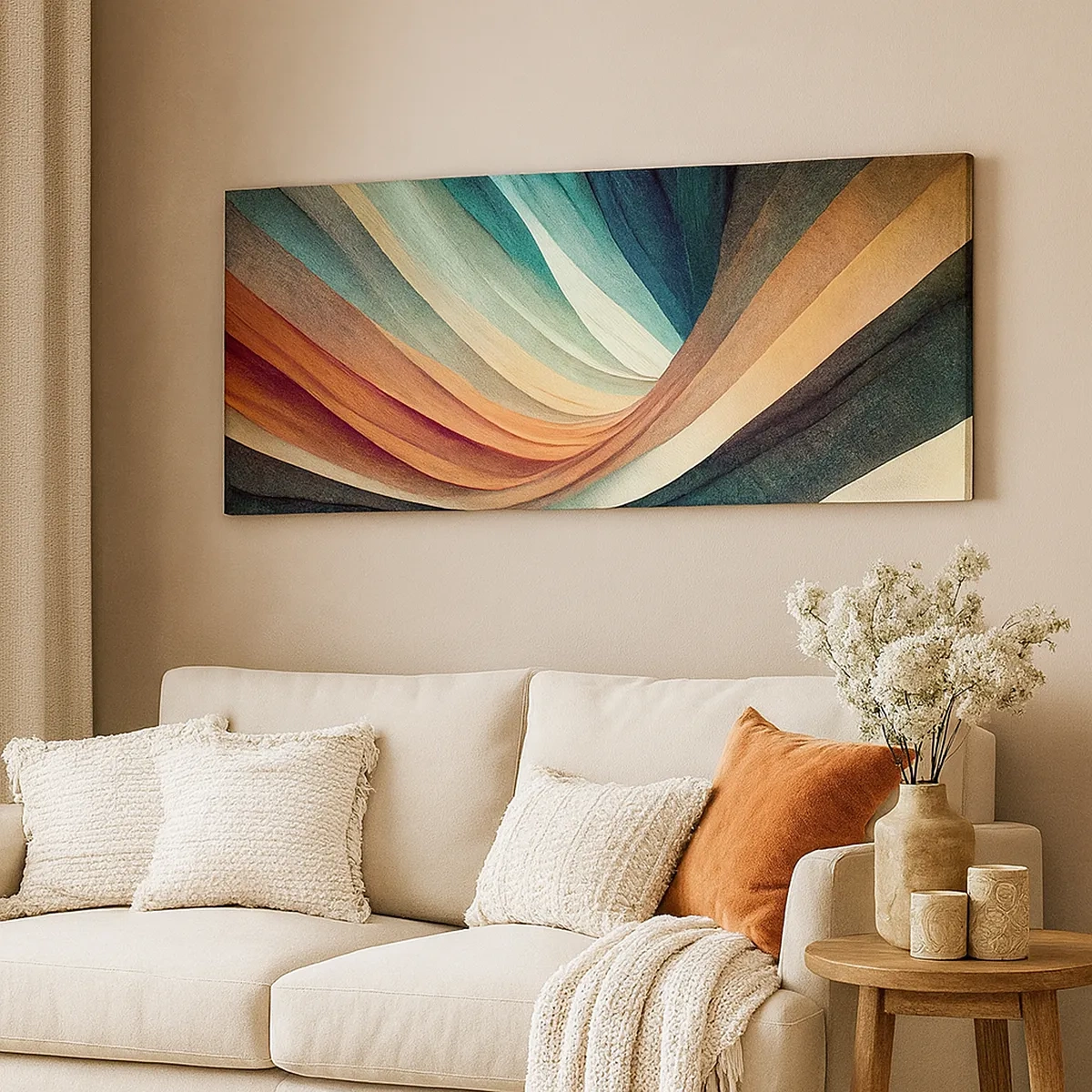 Lærredstryk - Billede på lærred - Vævet af farver - 30x30 cm