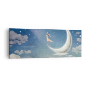 Lærredstryk - Billede på lærred - Blå bejler - 140x50 cm