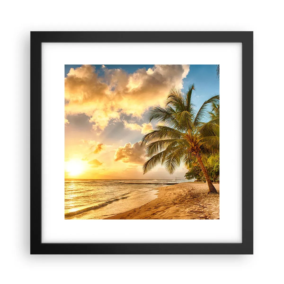 Plakat i sort ramme - Evig sommer, altid en ferie - 30x30 cm