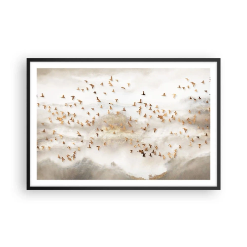 Plakat i sort ramme - Det er på tide... - 91x61 cm