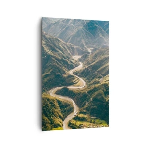 Lærredstryk - Billede på lærred - Direkte fra hjertet af bjergene - 80x120 cm