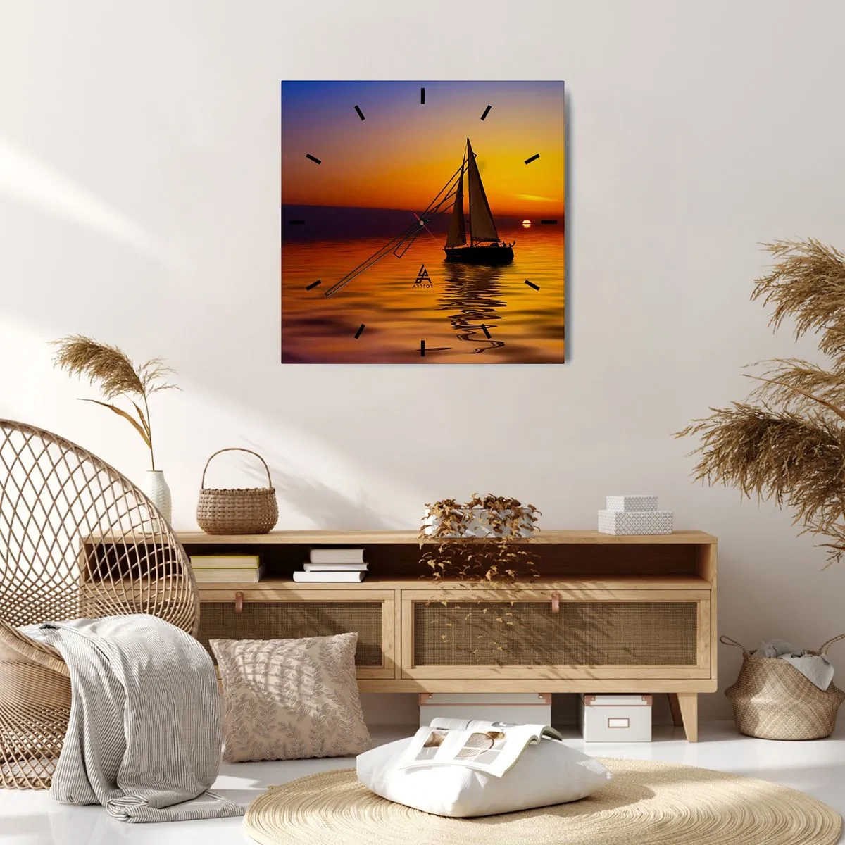 Vægur, Uret - Hvor er det stille her ved skumringen.... - 30x30 cm