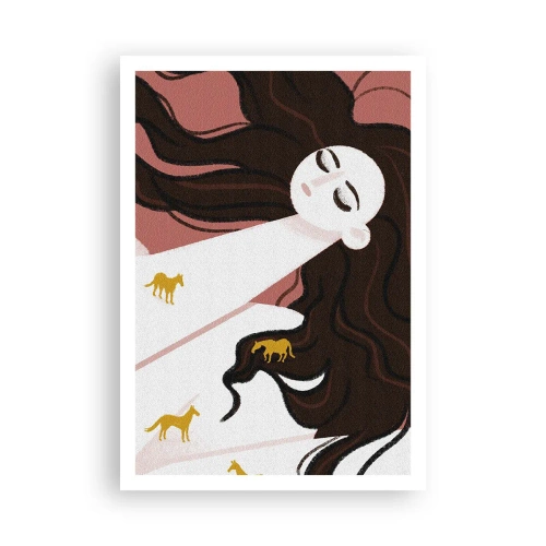 Plakat - Drøm om en gylden hest - 70x100 cm