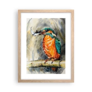 Plakat i ramme af lyst egetræ - Naturens lov - 30x40 cm