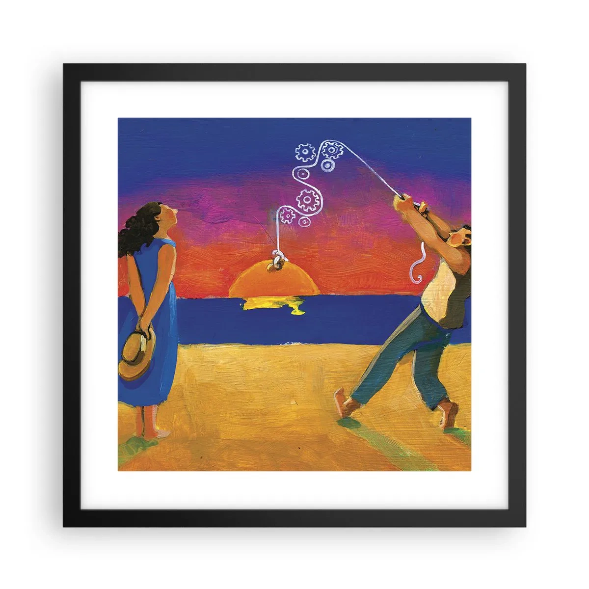 Plakat i sort ramme - Mere end en stjerne fra himlen - 40x40 cm