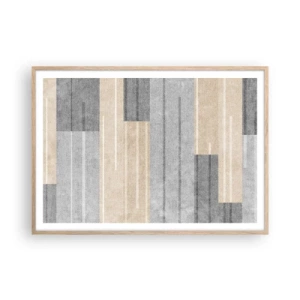 Plakat i ramme af lyst egetræ - Komposition: hold den lodret - 100x70 cm