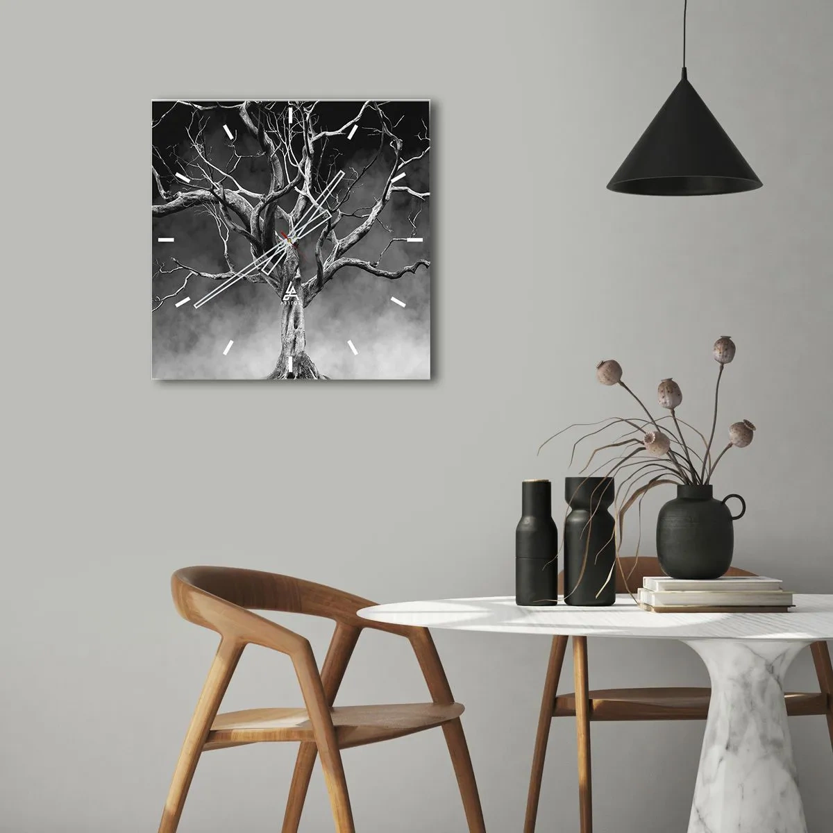 Vægur, Uret - Primær og hellig - 40x40 cm
