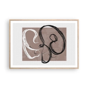 Plakat i ramme af lyst egetræ - Komposition - en søgen efter fuldstændighed - 100x70 cm