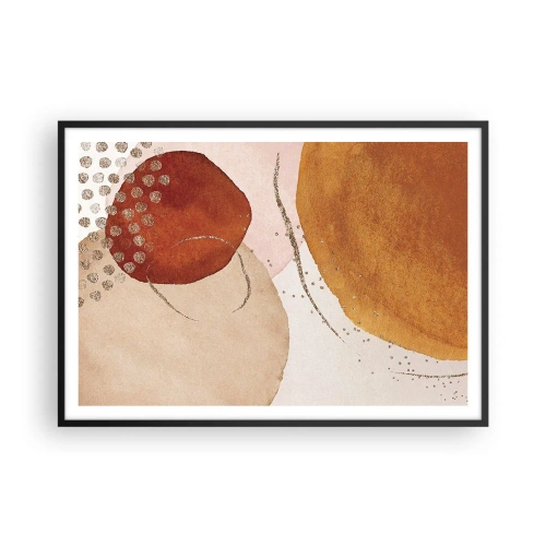 Plakat i sort ramme - Rundhed og bevægelse - 100x70 cm