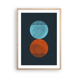 Plakat i ramme af lyst egetræ - Kun geometri? - 50x70 cm