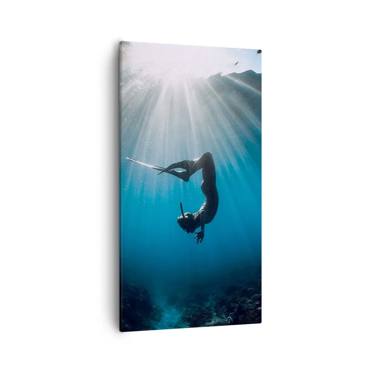 Lærredstryk - Billede på lærred - Undervandsdans - 55x100 cm