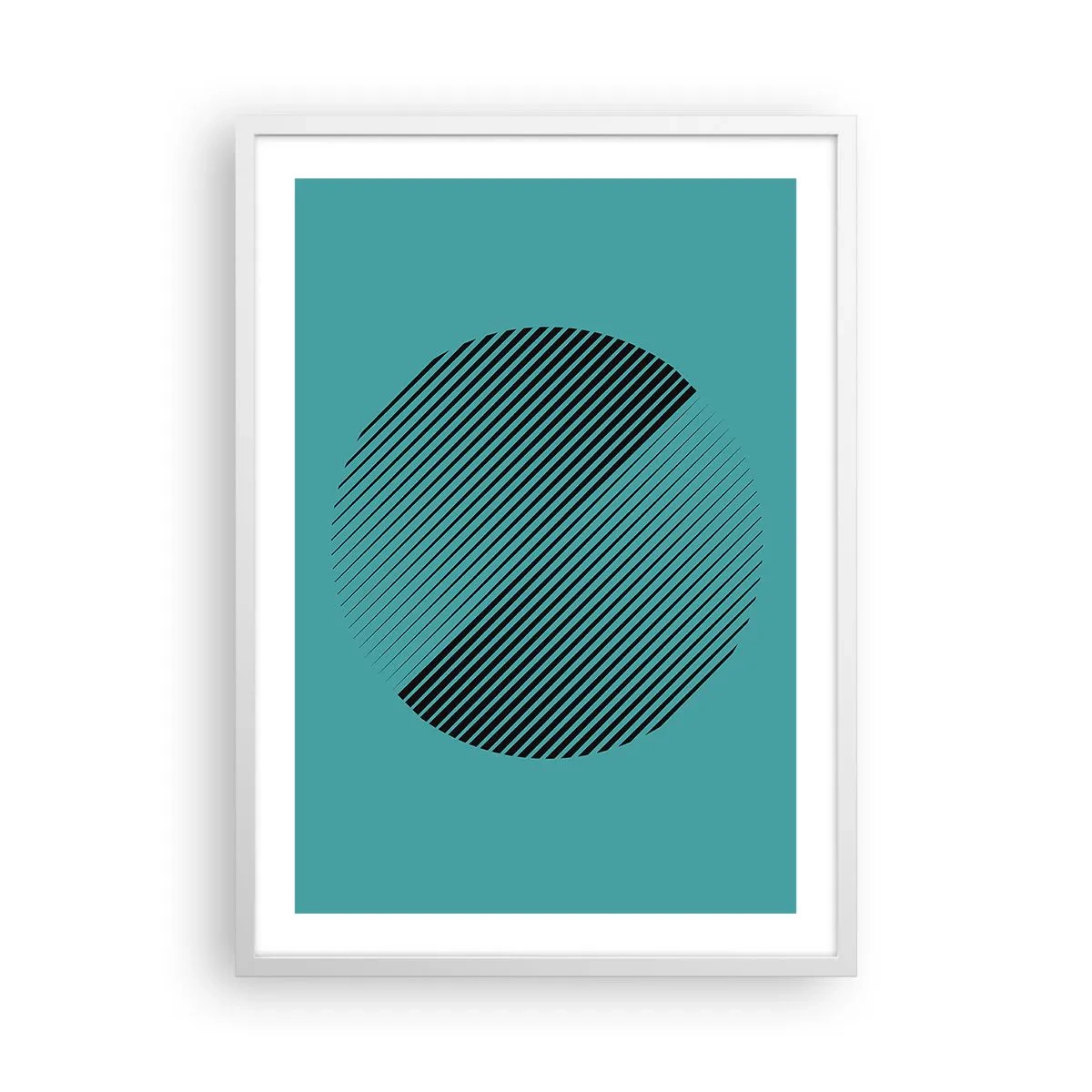 Plakat i hvid ramme - Cirklen - en geometrisk variation - 50x70 cm