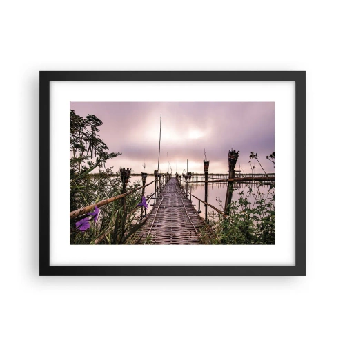 Plakat i sort ramme - Den stille og rolige atmosfære i Asien - 40x30 cm