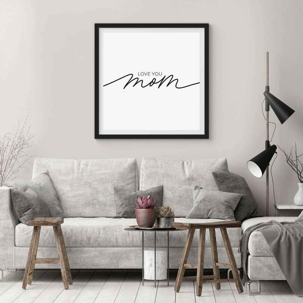 Plakat i sort ramme - Stor følelse - 50x50 cm