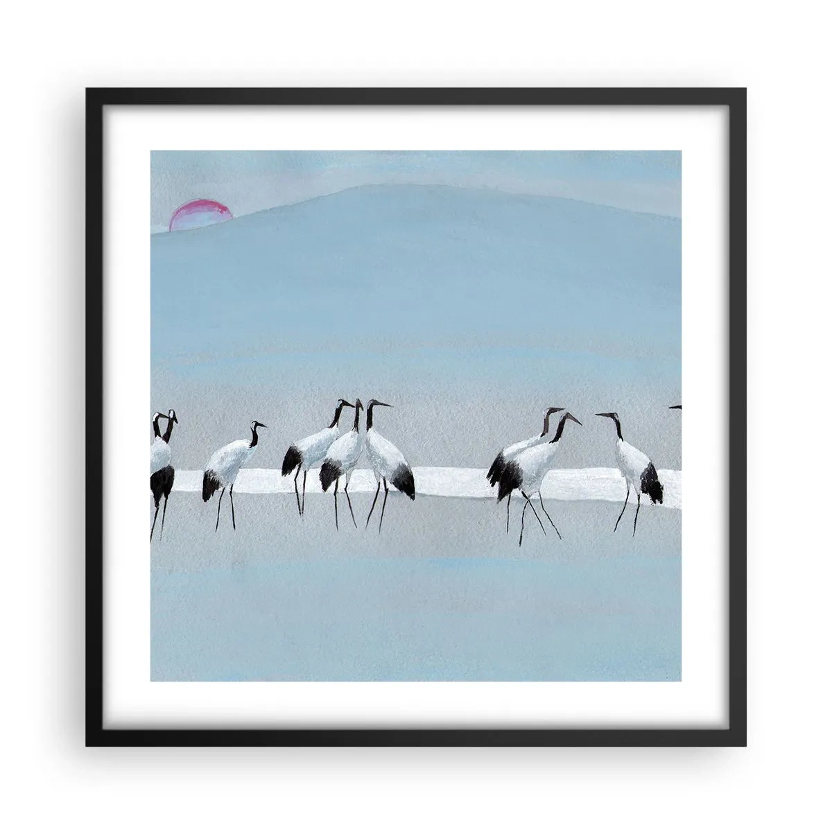 Plakat i sort ramme - Efter en varm dag - 50x50 cm
