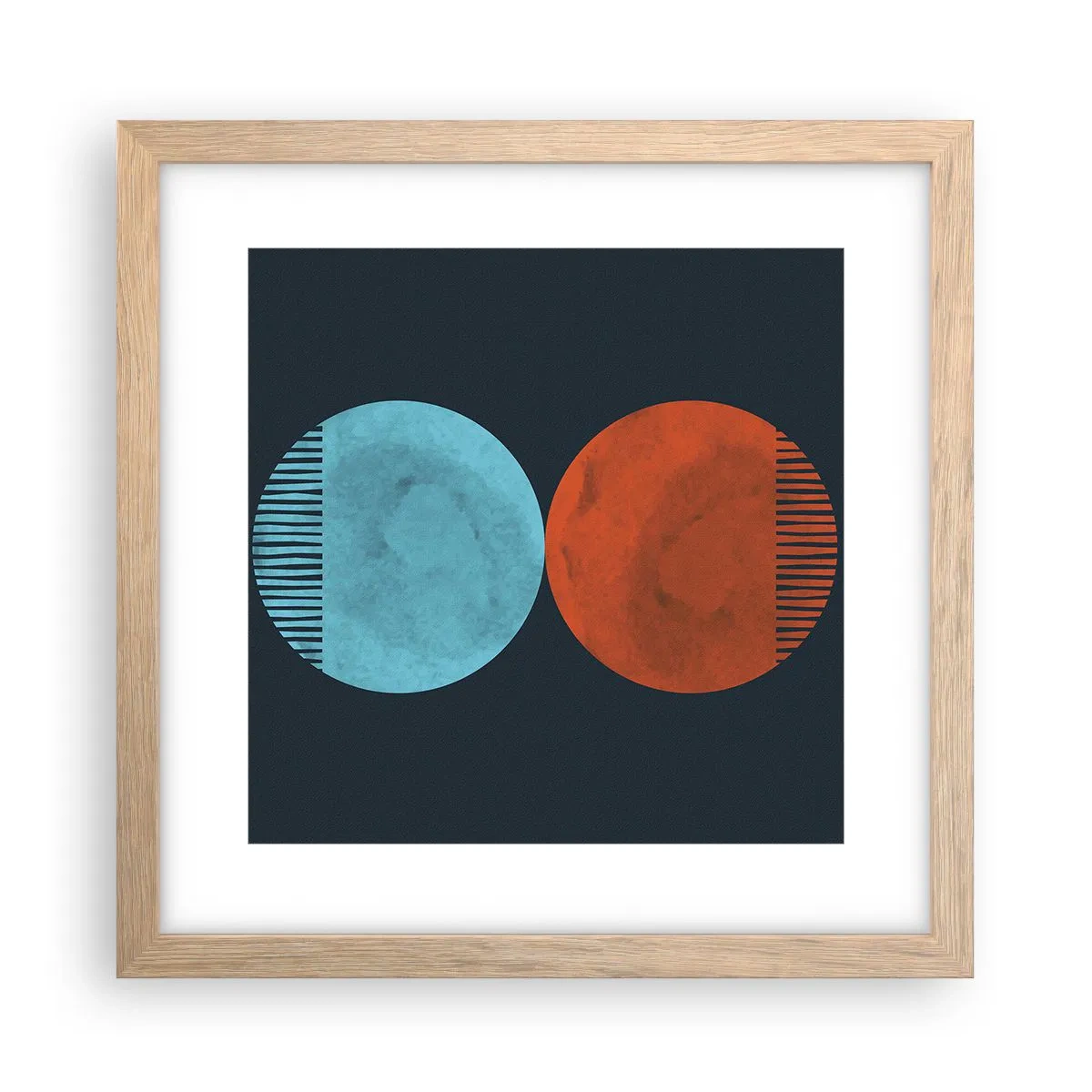 Plakat i ramme af lyst egetræ - Kun geometri? - 30x30 cm