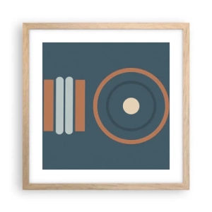 Plakat i ramme af lyst egetræ - Essensen af tingene - 40x40 cm