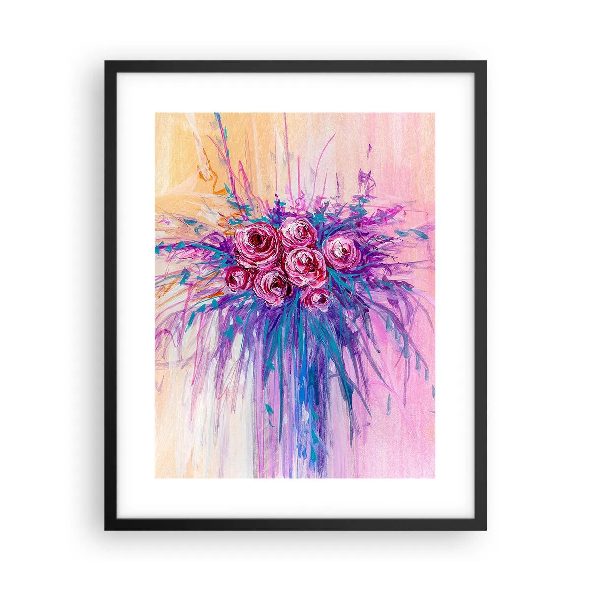 Plakat i sort ramme - Rose springvand - 40x50 cm