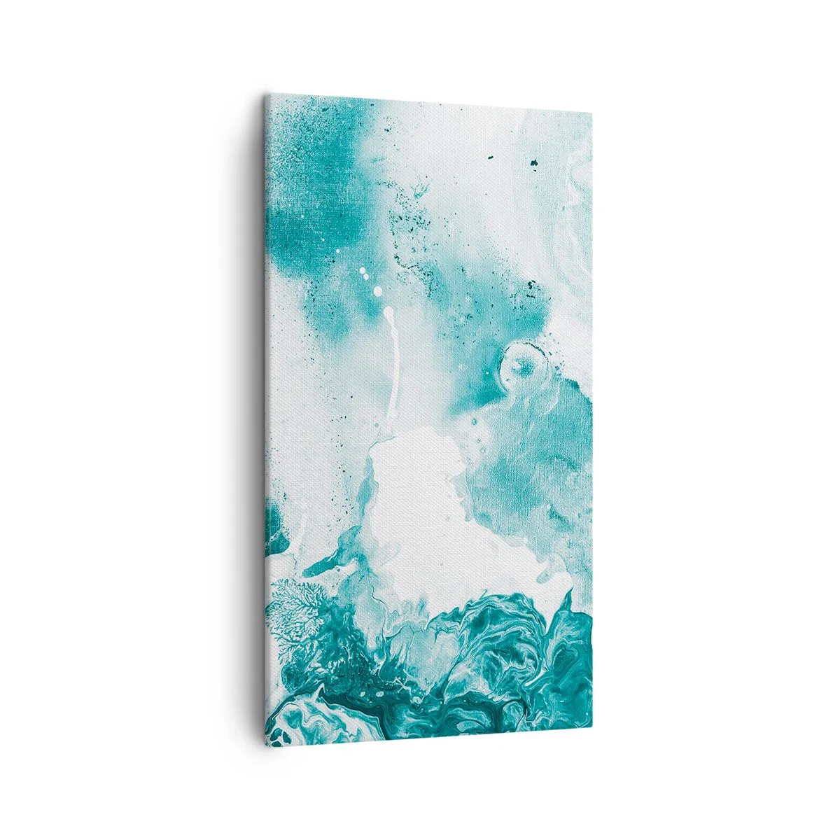 Lærredstryk - Billede på lærred - Blå oversvømmelsesflader - 45x80 cm