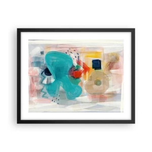 Plakat i sort ramme - Et farverigt spil - 50x40 cm