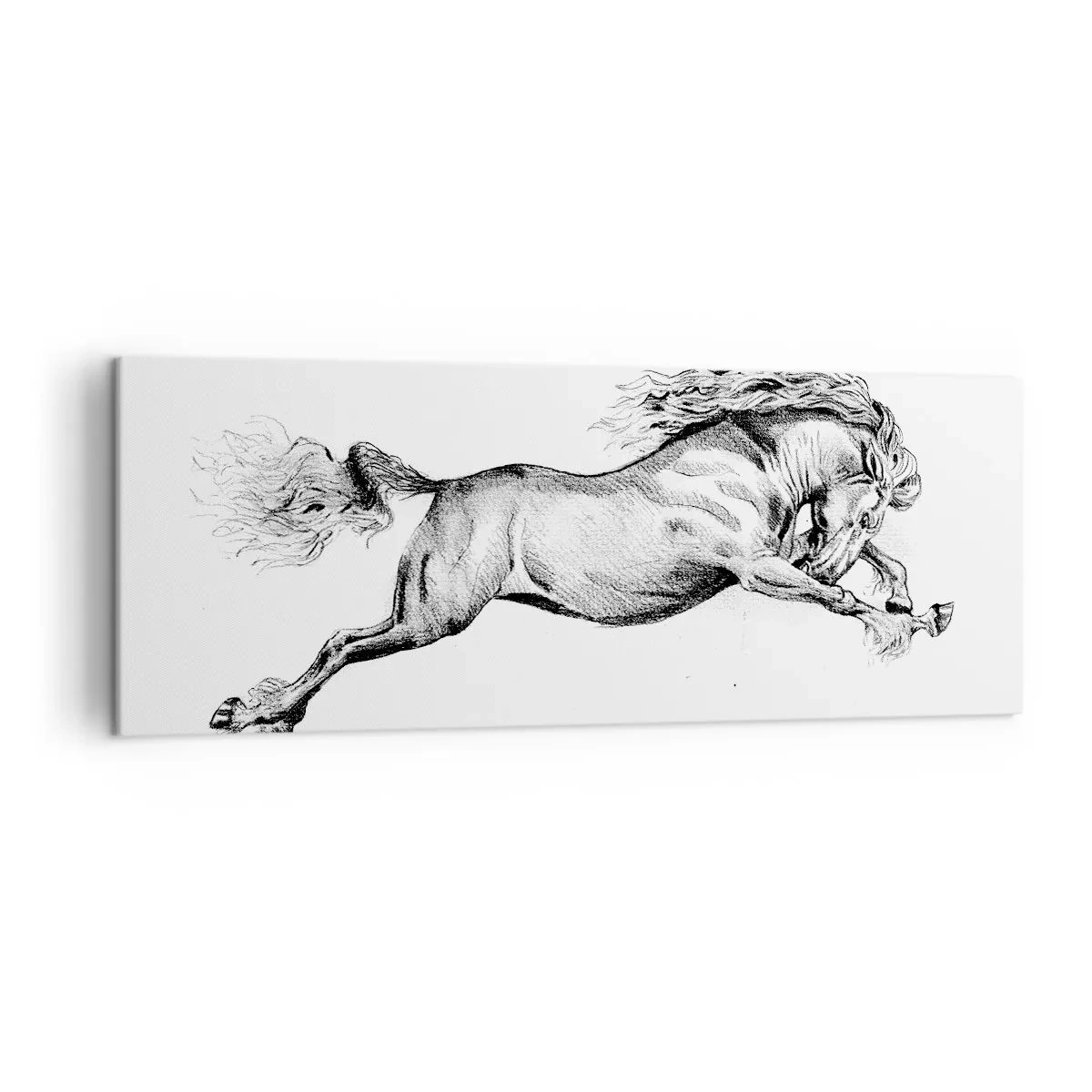 Lærredstryk - Billede på lærred - Stoppet i galop - 140x50 cm