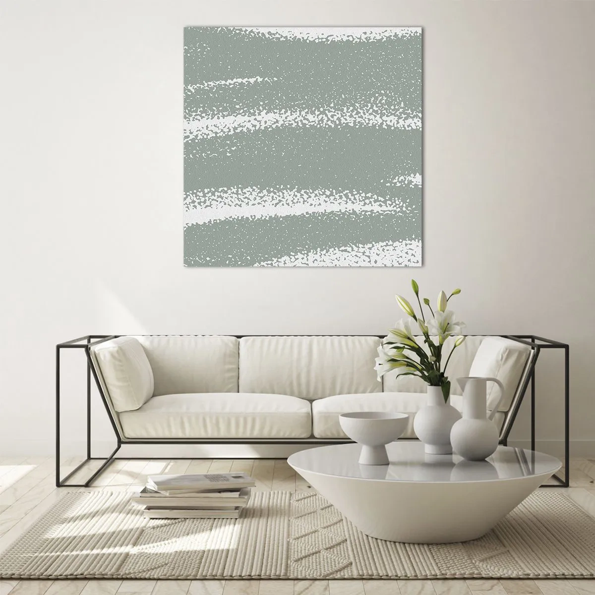 Billede på glas - Abstraktion i vinterstemning - 30x30 cm