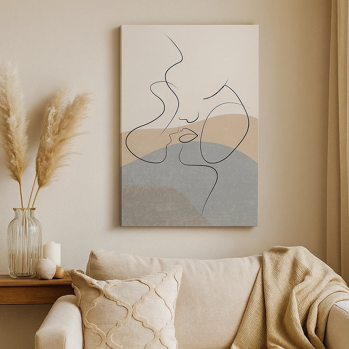 Lærredstryk - Billede på lærred - Som et penselstrøg - 50x70 cm