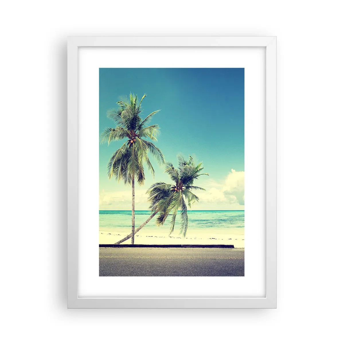 Plakat i hvid ramme - Ferietid til at starte - 30x40 cm