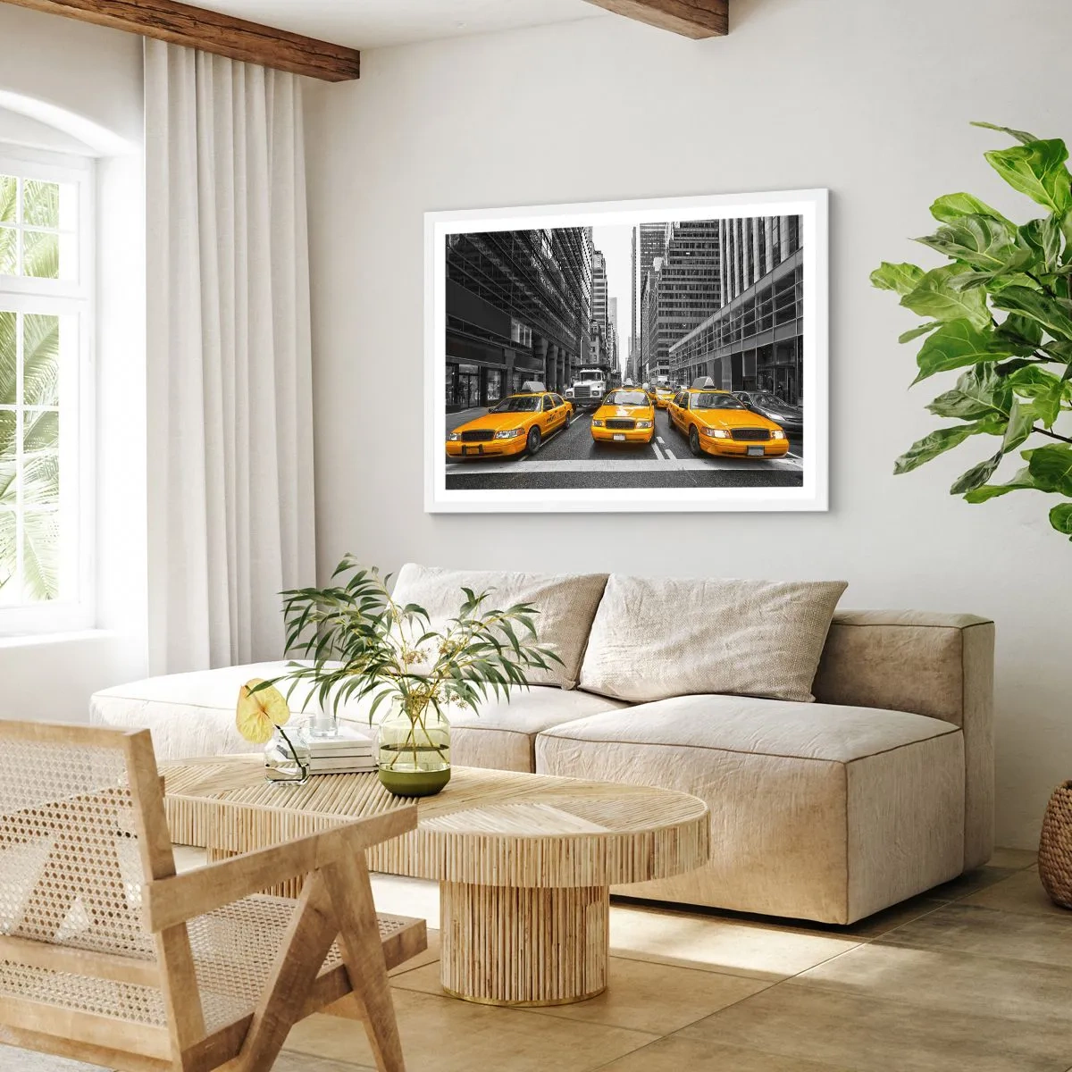 Plakat i hvid ramme - Det er os, der farver byen - 70x50 cm