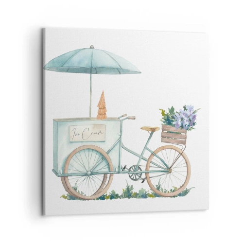 Lærredstryk - Billede på lærred - Sødt minde om sommeren - 50x50 cm