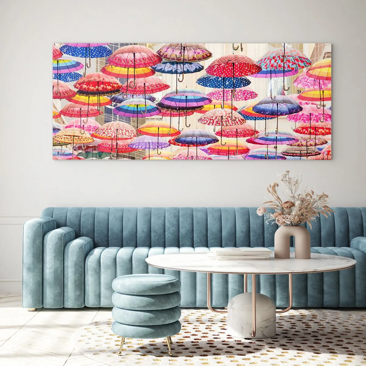 Billede på glas - Engen i byen - 120x50 cm
