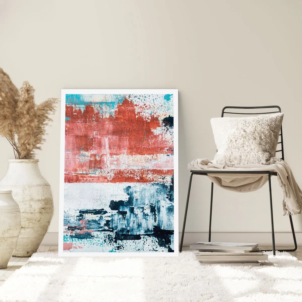 Plakat - Abstrakt halvt og halvt - 30x40 cm
