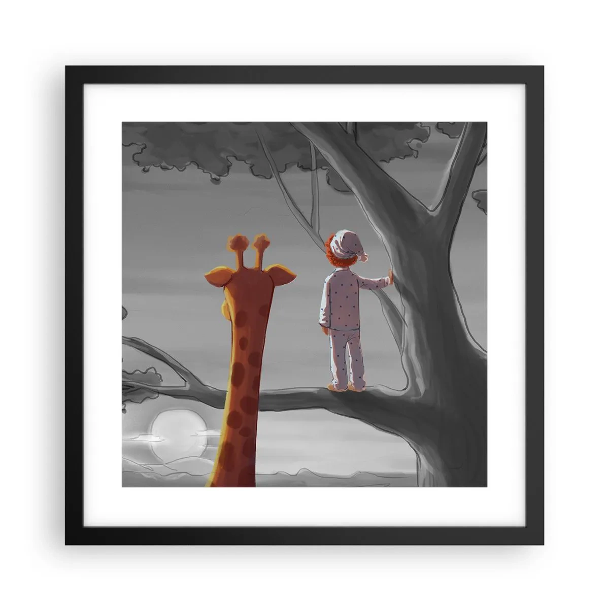 Plakat i sort ramme - Det sker virkelig - 40x40 cm