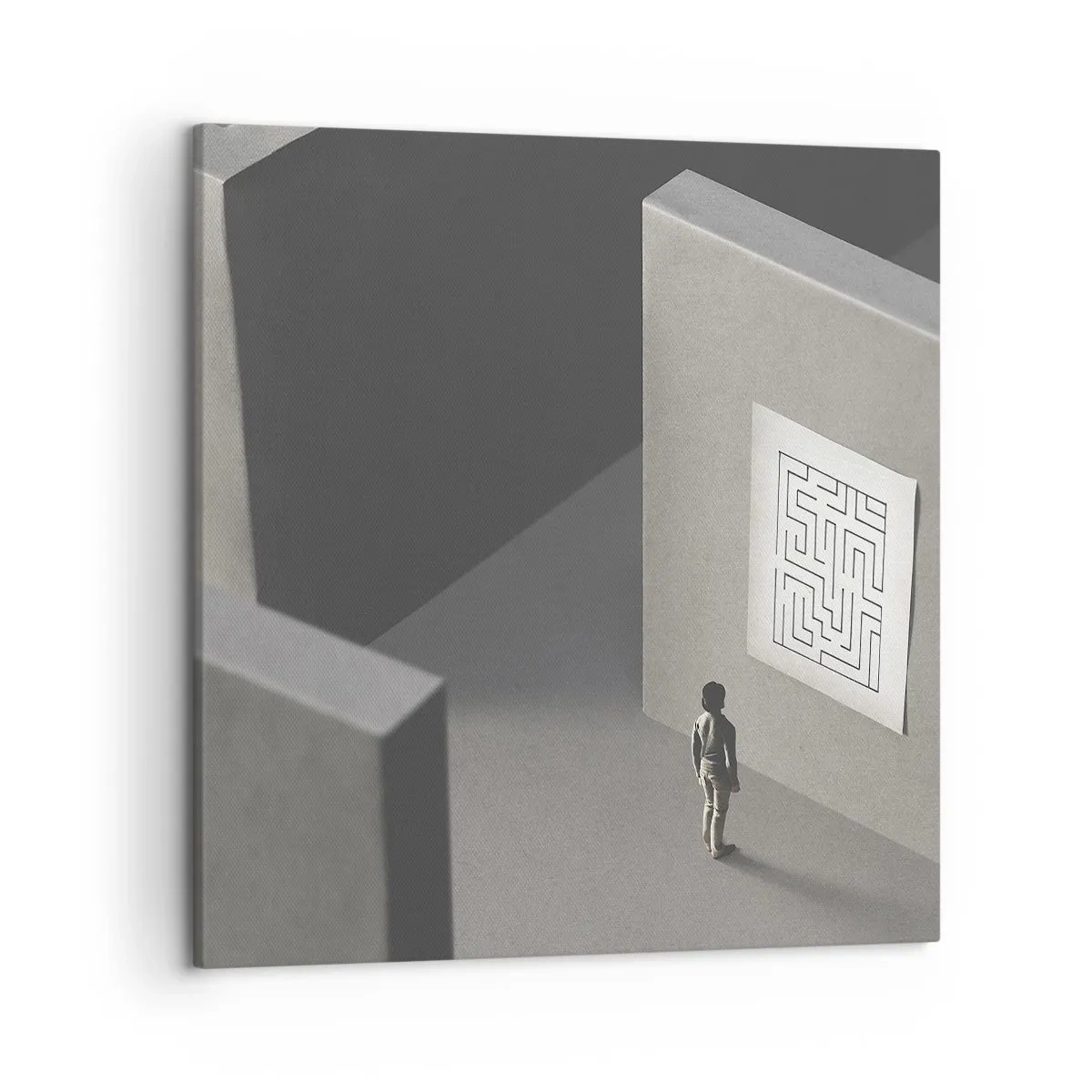 Lærredstryk - Billede på lærred - Men hvor er jeg? - 50x50 cm