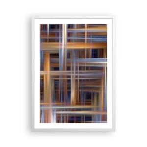 Plakat i hvid ramme - Vævet af lys - 50x70 cm