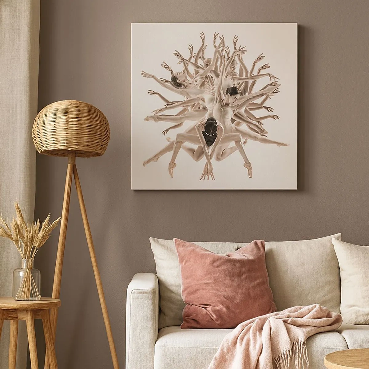 Lærredstryk - Billede på lærred - Blomstrende i dans - 30x30 cm