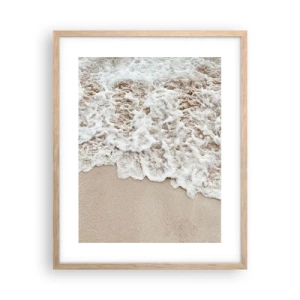 Plakat i ramme af lyst egetræ - Jeg er straks tilbage - 40x50 cm