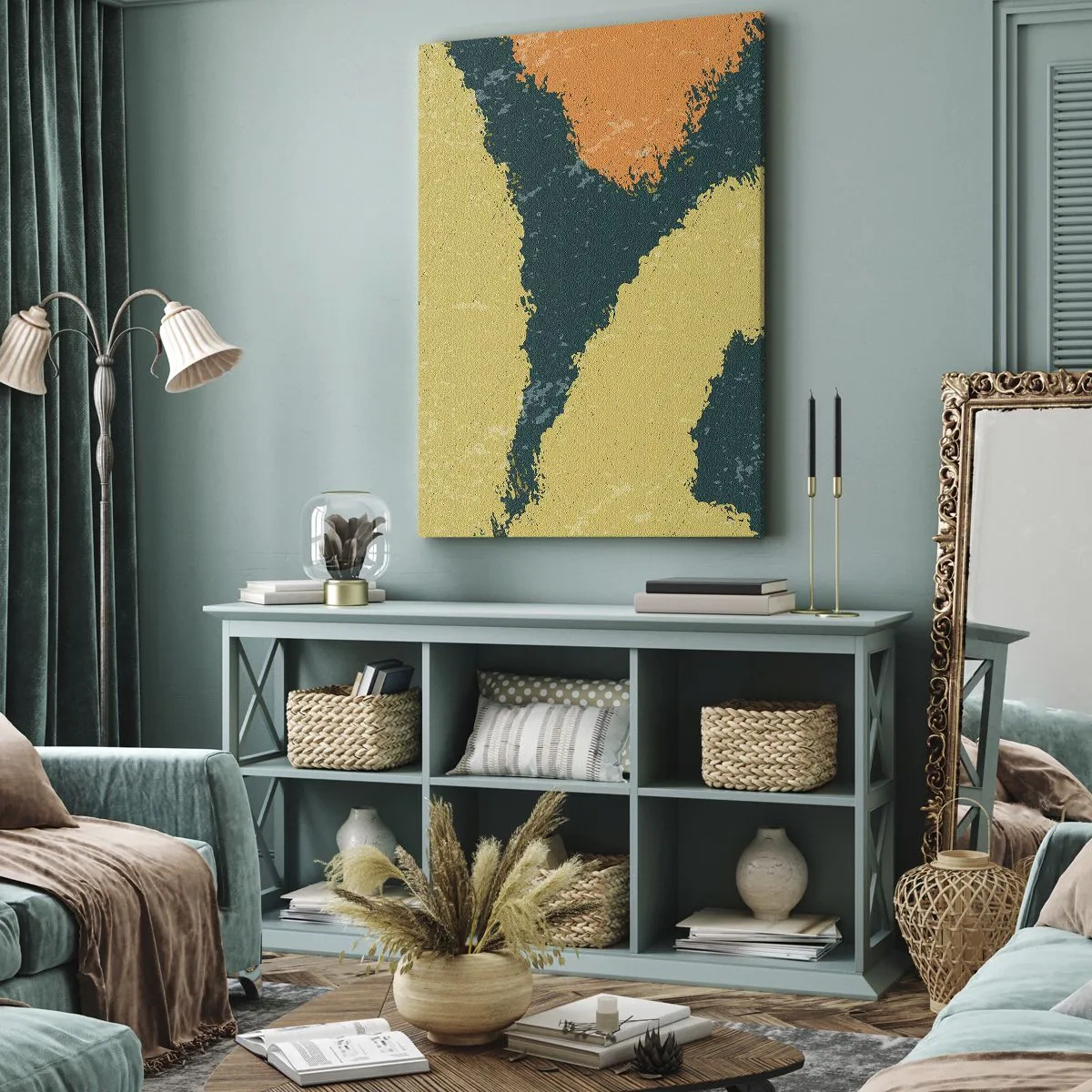 Lærredstryk - Billede på lærred - Abstraktion - i slowmotion - 45x80 cm