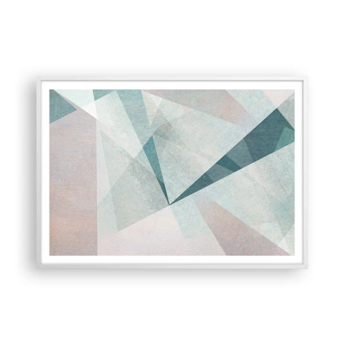 Plakat i hvid ramme - Rolig og alligevel dynamisk - 100x70 cm