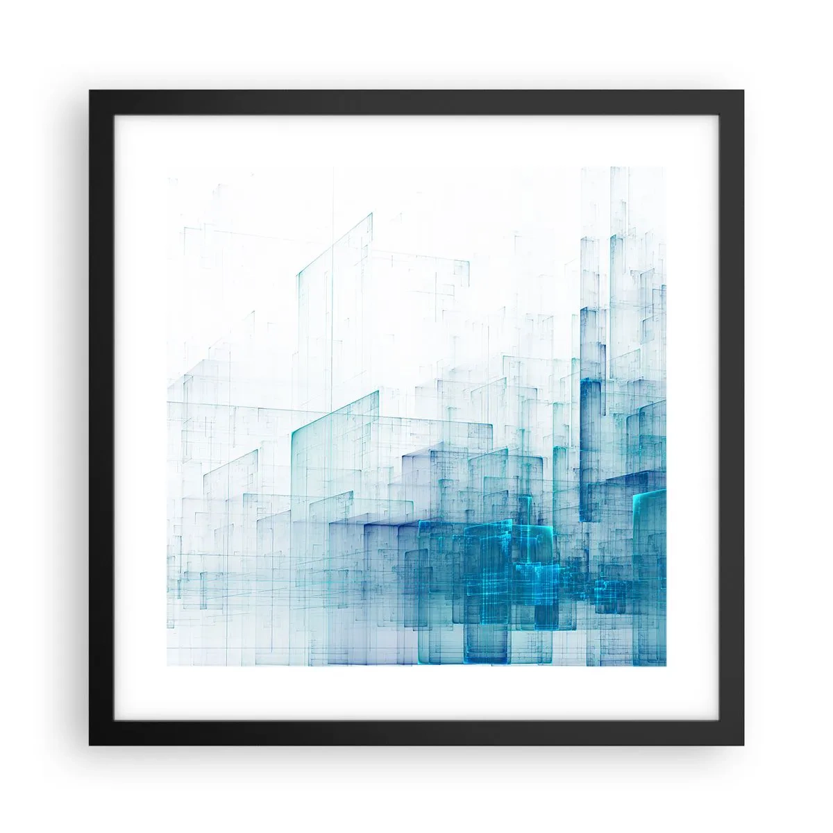 Plakat i sort ramme - Hvordan rummet blev til - 40x40 cm