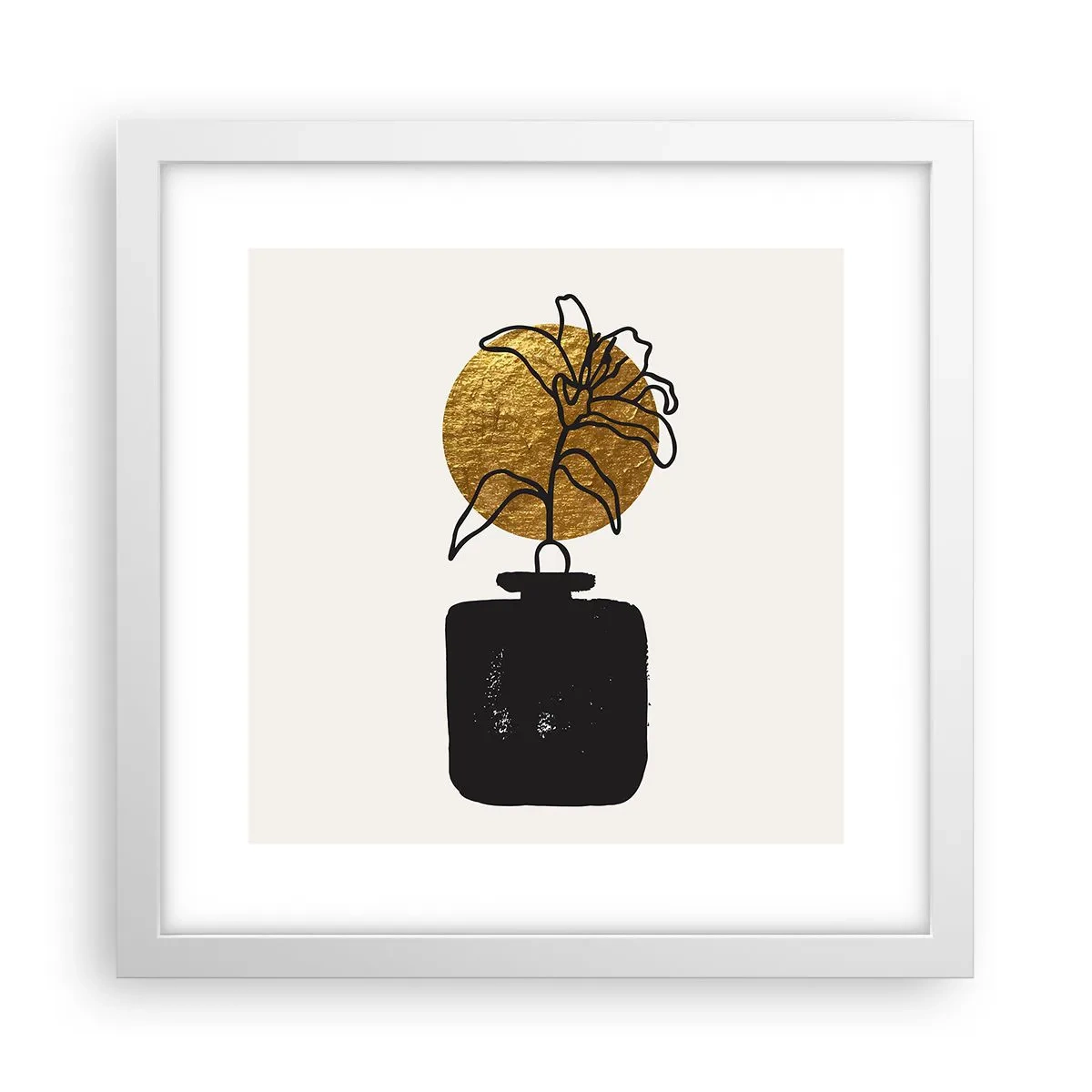 Plakat i hvid ramme - Skønhed i balance - 30x30 cm